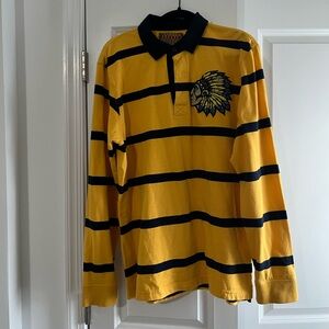 Yellow and Blue Striped Men's Shirt